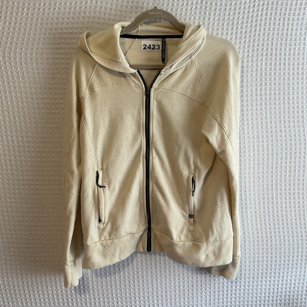 Kuhl Hoodie Womens M Pale Yellow Lola Full Zip Lightweight Hooded Sweatshirt